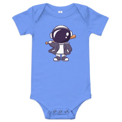 Body bébé astronaute mignon avec une batte de baseball